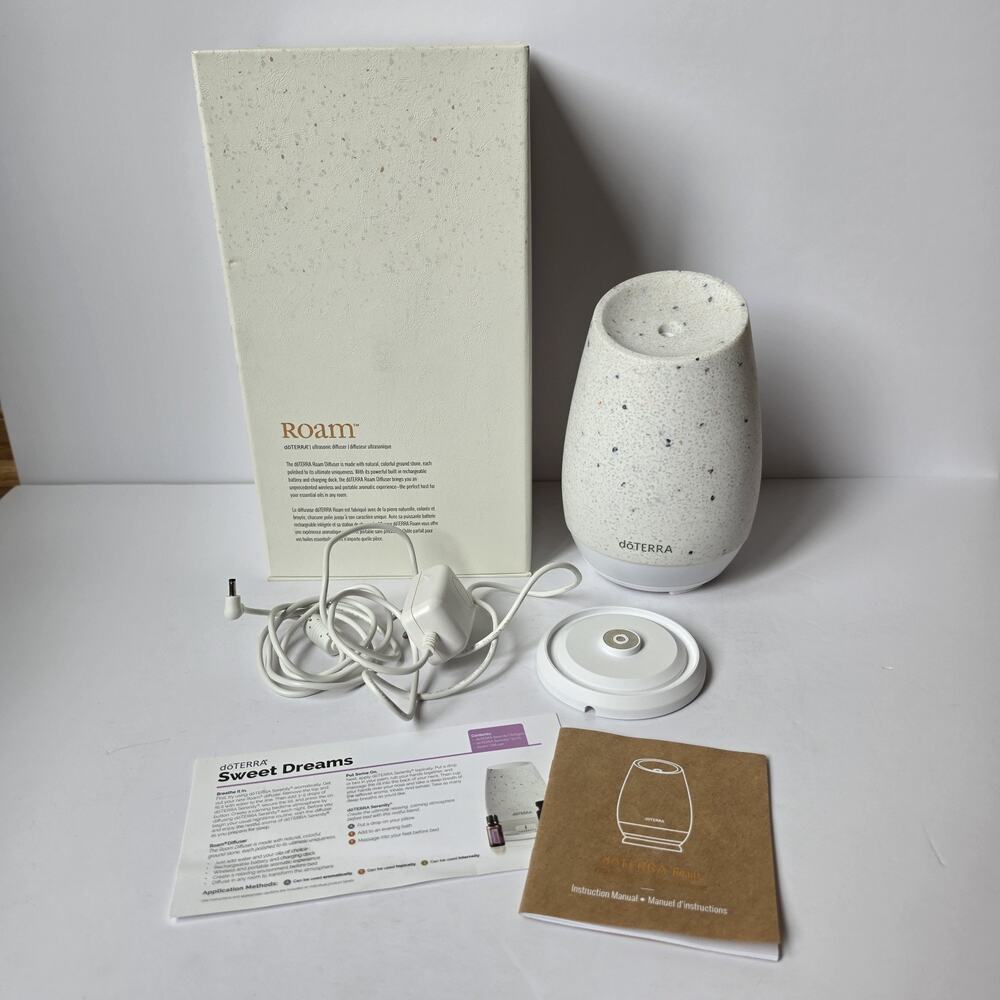 Doterra Roam Stone Ultrasonic Diffuser W/Rechargable Base Essential Oil READ